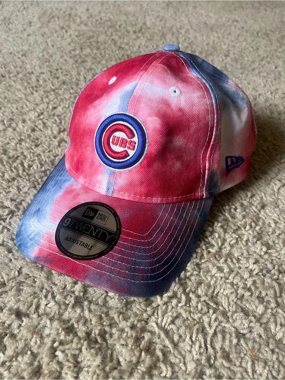 Chicago Cubs New Era Tie-Dye Cap - Red & Blue